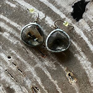 Elegant Silver and Smoky Drop Earrings